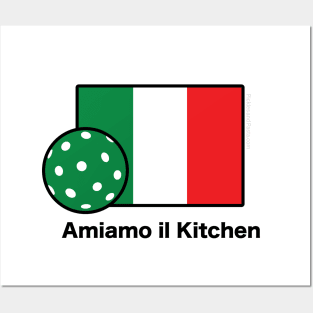 Amiamo il Kitchen. We Love the Kitchen Italian Flag Pickleball Shirt. Posters and Art